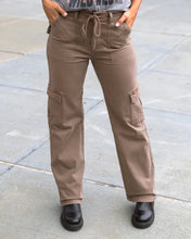 Grace & Lace Sueded Twill Cargo Pants - Caribou