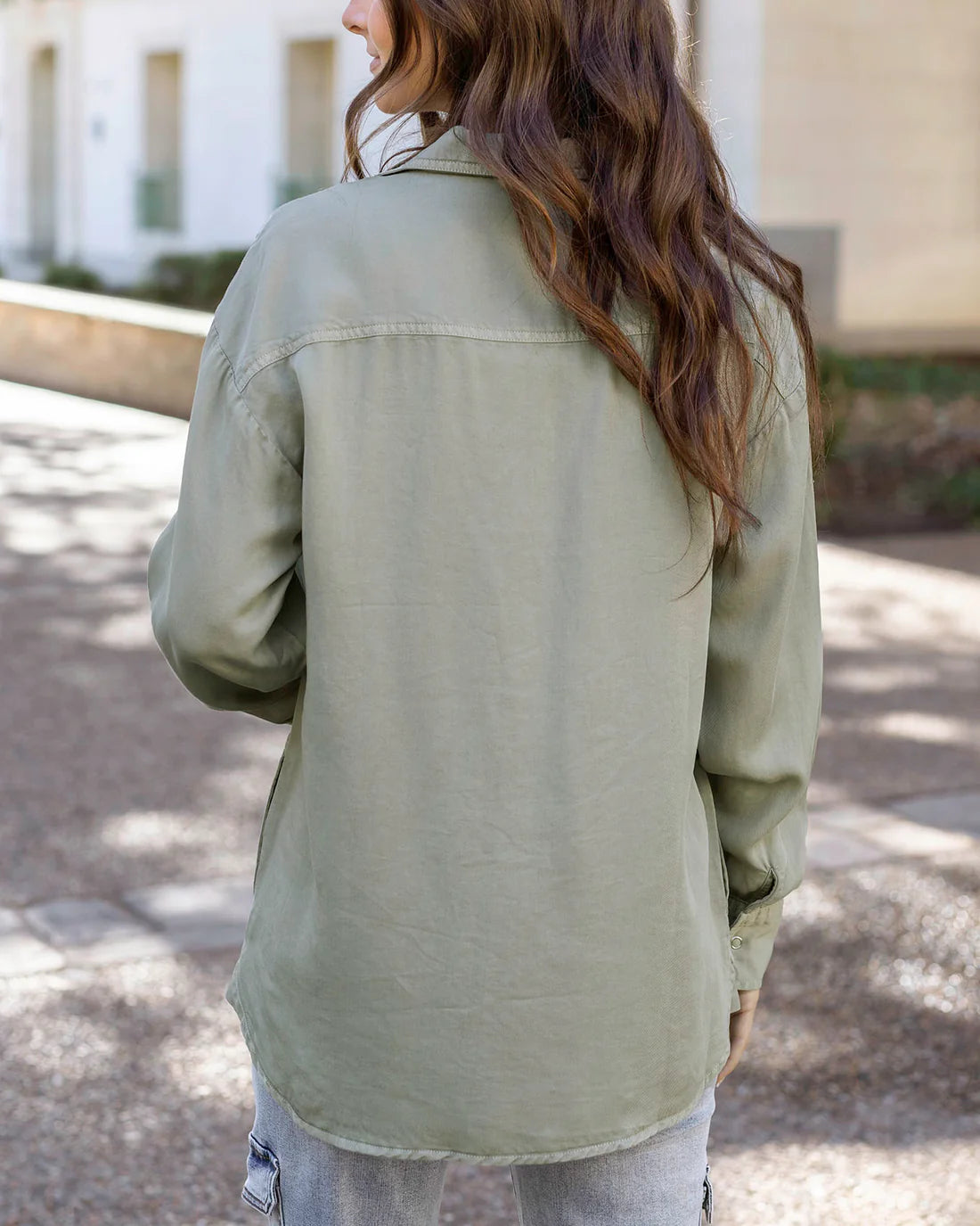 Grace & Lace Tencel Lyocell Utility Shirt - Sage