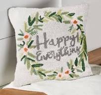 Mud Pie Hooked Happy Everything Pillow