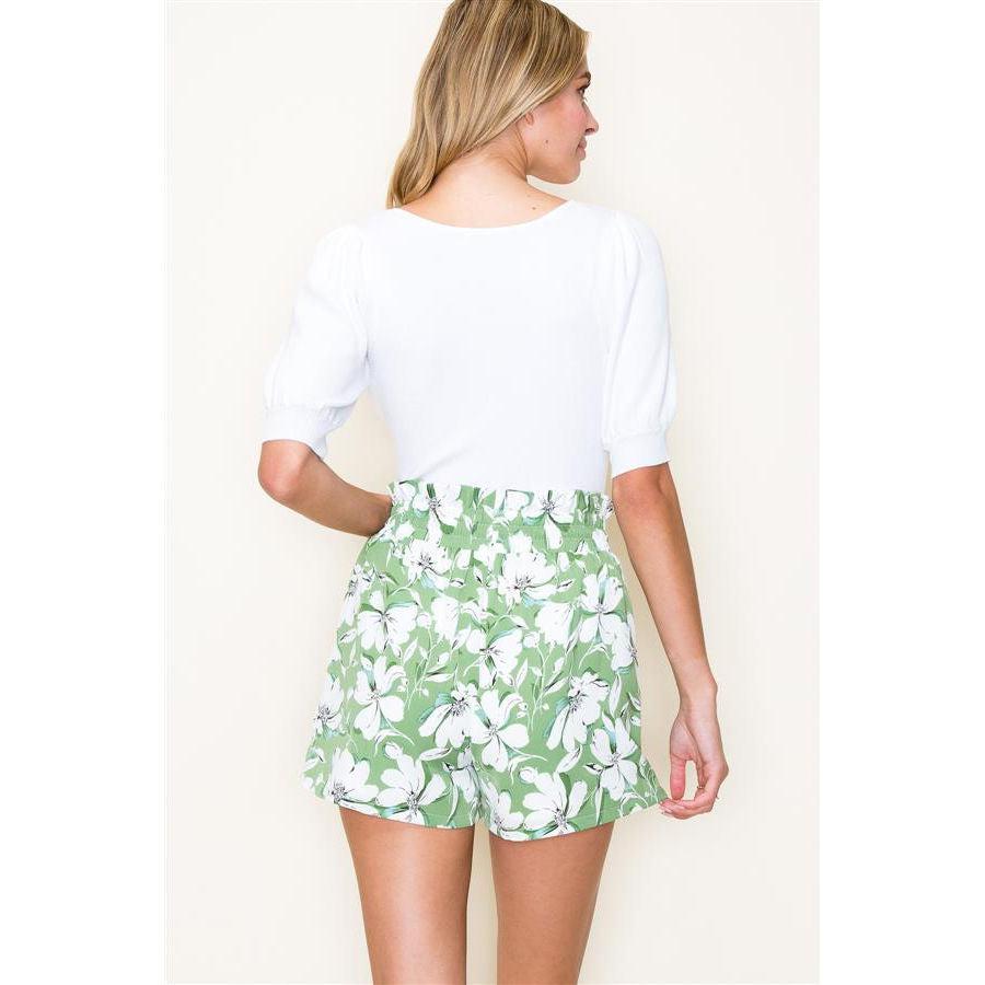 Staccato Floral Print Flow Shorts