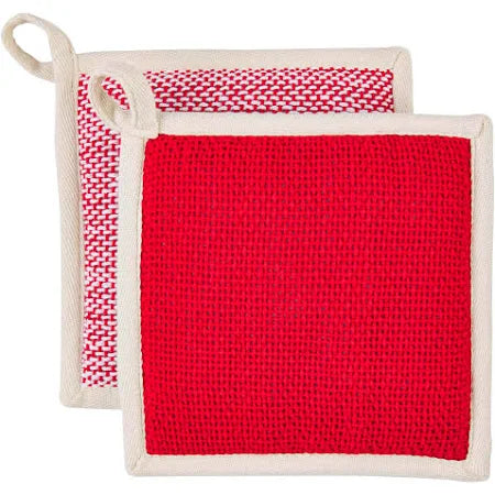 Mud Pie Woven Christmas Potholder Set