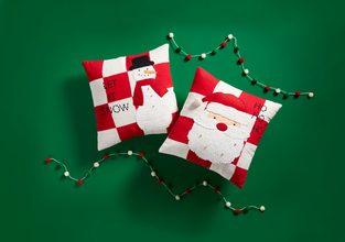 Mud Pie Quilted Checker Christmas Pillows