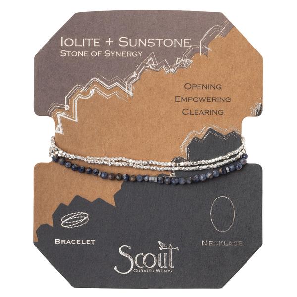 Scout Curated Wears Delicate Stone Wrap Bracelet/Necklace - Iolite & Sunstone - BeautyOfASite - Central Illinois Gifts, Fashion & Beauty Boutique