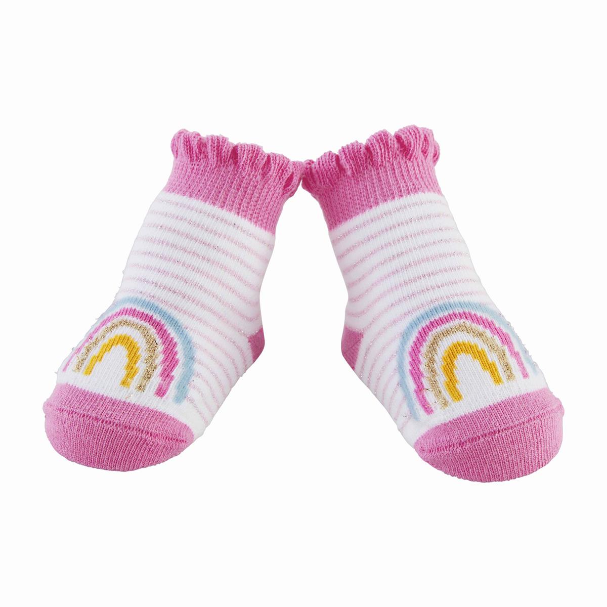 Mud Pie Rainbow Stripe Baby Socks - BeautyOfASite - Central Illinois Gifts, Fashion & Beauty Boutique