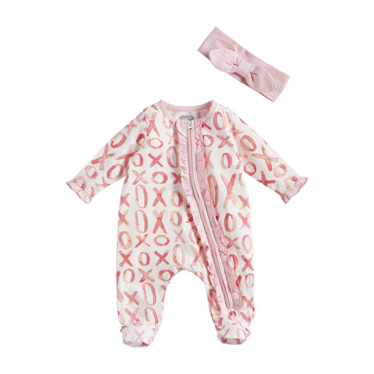Mud Pie Pink XOXO Sleeper and Headband Set