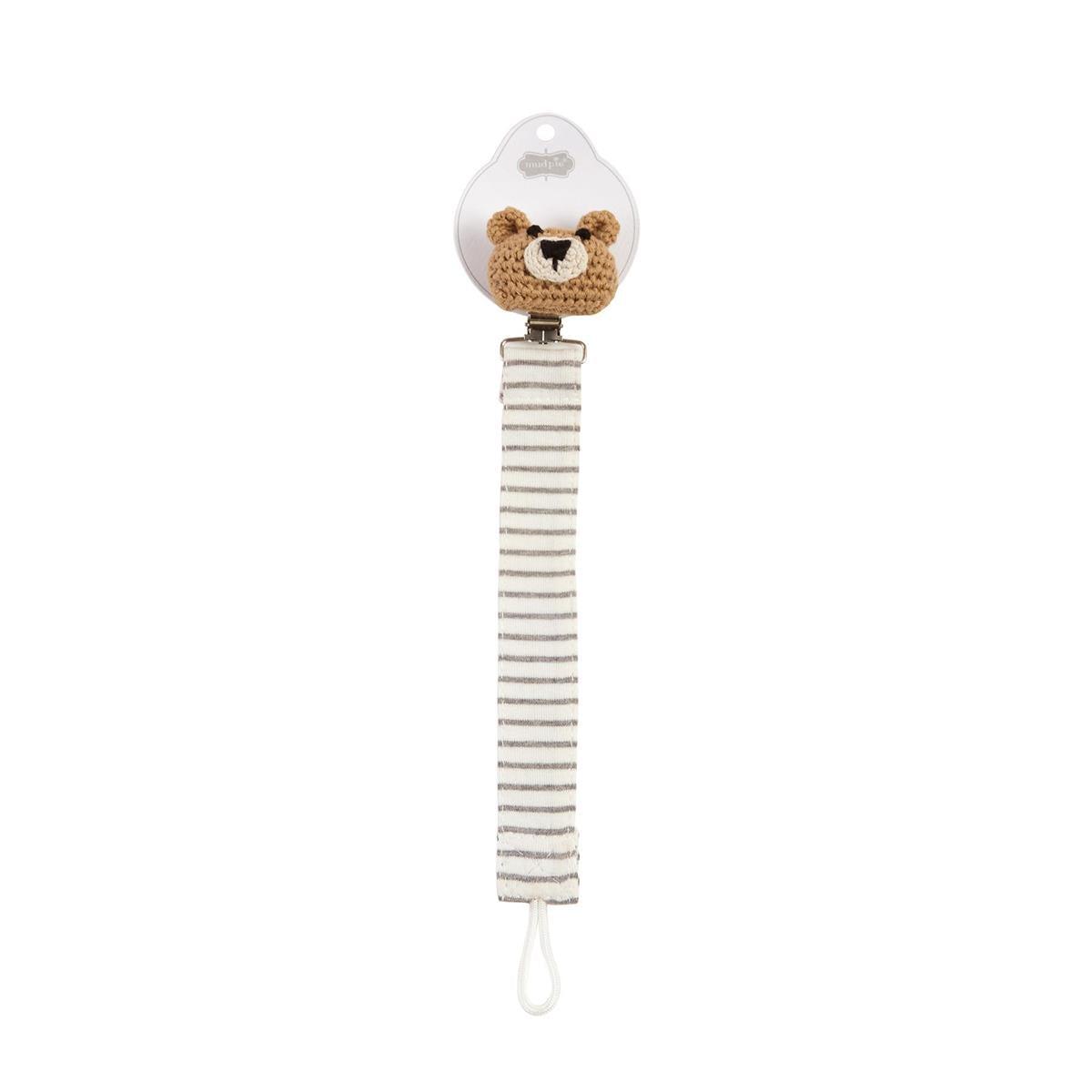 Mud Pie Bear Knit Pacy Clip - BeautyOfASite - Central Illinois Gifts, Fashion & Beauty Boutique
