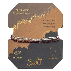 Scout Curated Wears Delicate Stone Wrap Bracelet/Necklace - Garnet - BeautyOfASite - Central Illinois Gifts, Fashion & Beauty Boutique