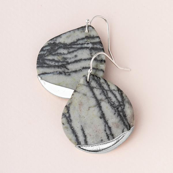 Scout Curated Wears Stone Dipped Teardrop Earring - Picasso Jasper - BeautyOfASite - Central Illinois Gifts, Fashion & Beauty Boutique