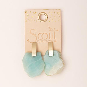 Scout Curated Wears Stone Slice Earring - Labradorite - BeautyOfASite - Central Illinois Gifts, Fashion & Beauty Boutique