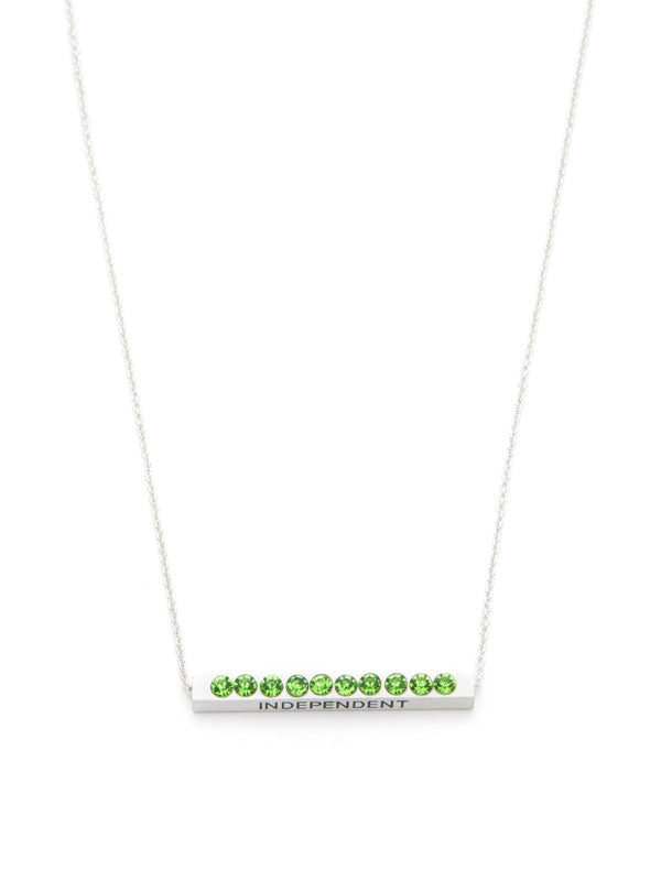 Curved Bar Necklace (Large) with Birthstones - Lena James Design