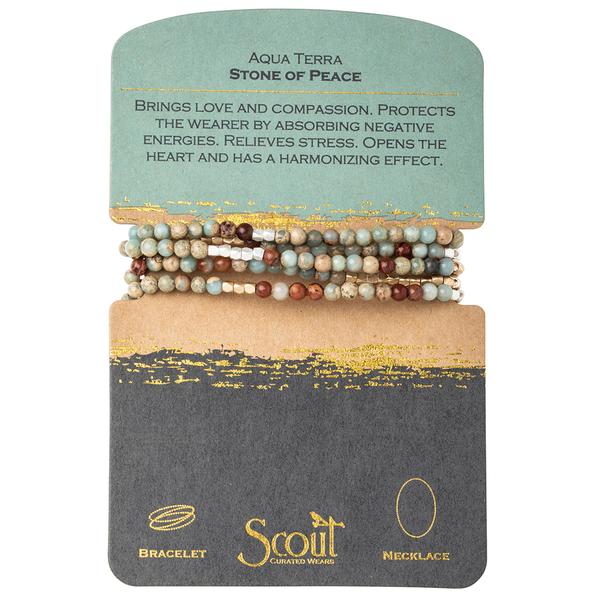 Scout Curated Wears Stone Wrap Bracelet/Necklace - Aqua Terra - BeautyOfASite - Central Illinois Gifts, Fashion & Beauty Boutique
