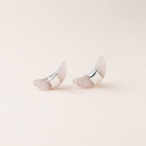 Scout Curated Wears Crescent Moon Stud Earring - Rose Quartz - BeautyOfASite - Central Illinois Gifts, Fashion & Beauty Boutique