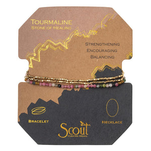 Scout Curated Wears Delicate Stone Wrap Bracelet/Necklace - Tourmaline - BeautyOfASite - Central Illinois Gifts, Fashion & Beauty Boutique