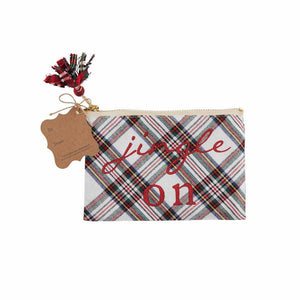 Mud Pie Plaid Zipper Gift Pouch - BeautyOfASite - Central Illinois Gifts, Fashion & Beauty Boutique