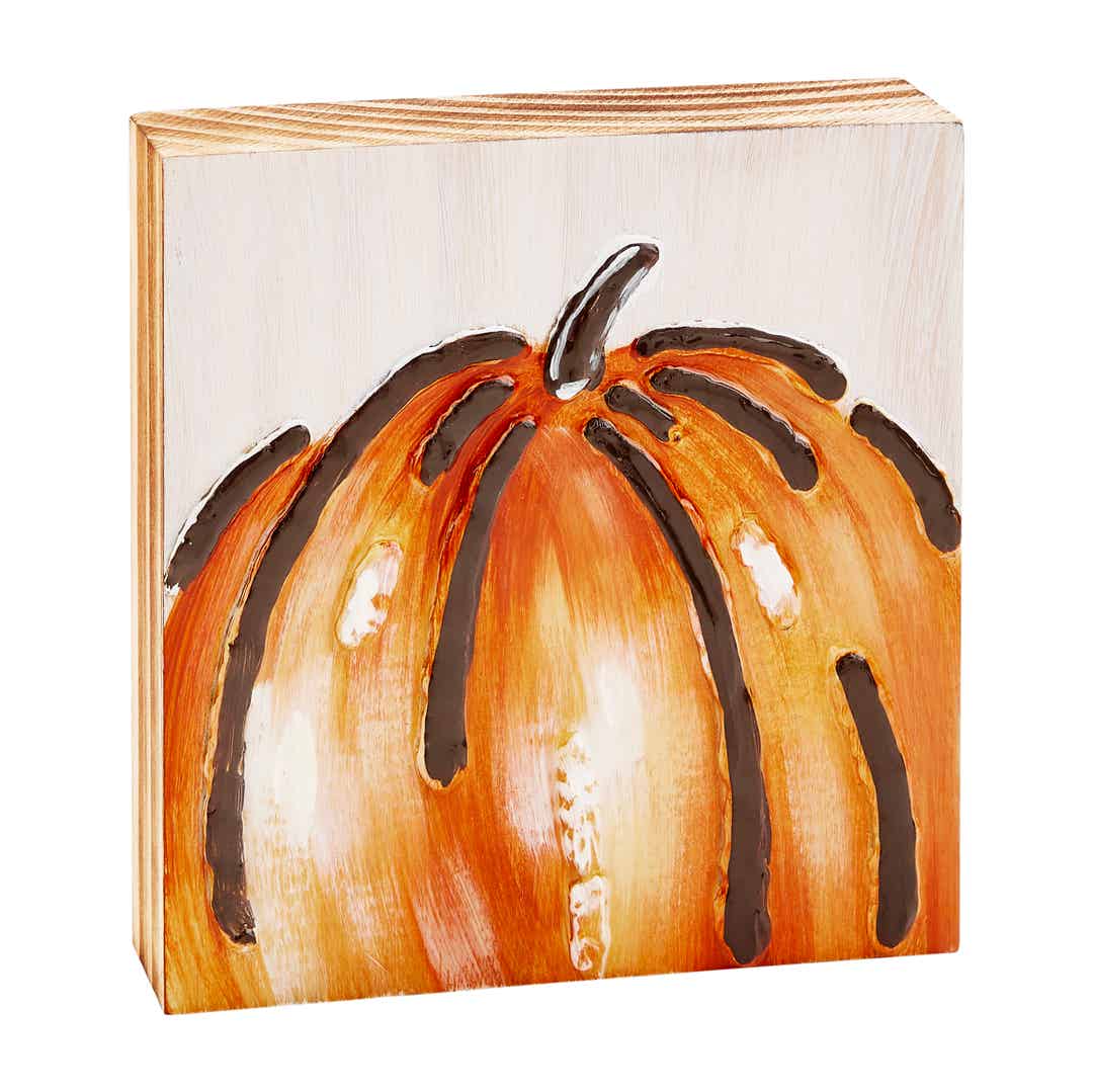 Mud Pie Painted Pumpkin Wooden Blocks - BeautyOfASite - Central Illinois Gifts, Fashion & Beauty Boutique