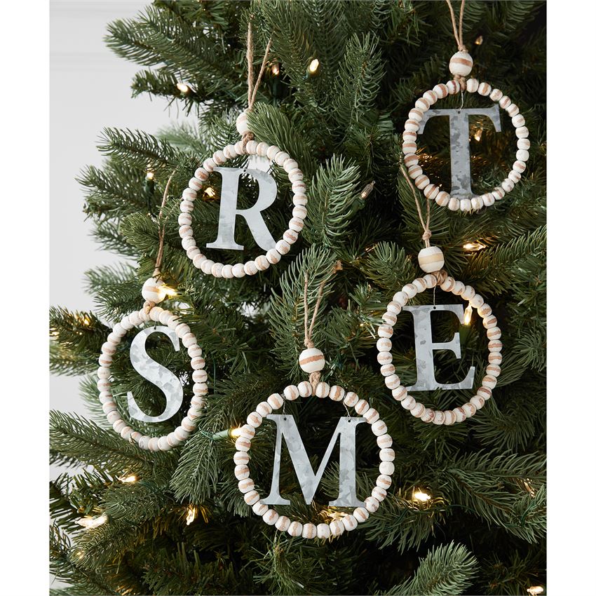 Mud Pie Beaded Initial Ornament - BeautyOfASite - Central Illinois Gifts, Fashion & Beauty Boutique