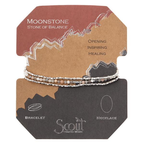 Scout Curated Wears Delicate Stone Wrap Bracelet/Necklace - Moonstone - BeautyOfASite - Central Illinois Gifts, Fashion & Beauty Boutique