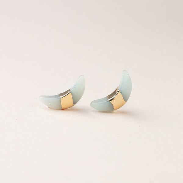Scout Curated Wears Crescent Moon Stud Earring - Amazonite - BeautyOfASite - Central Illinois Gifts, Fashion & Beauty Boutique