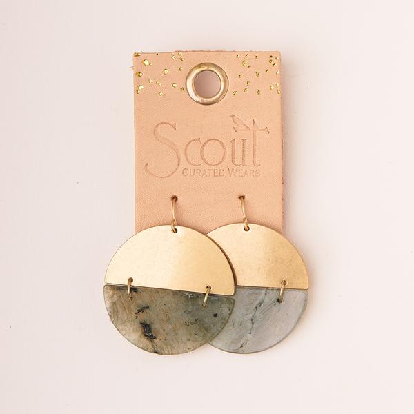 Scout Curated Wears Stone Full Moon Earring - Labradorite - BeautyOfASite - Central Illinois Gifts, Fashion & Beauty Boutique