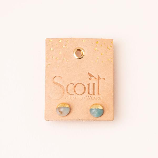 Scout Curated Wears Dipped Stone Stud Earring - Labradorite - BeautyOfASite - Central Illinois Gifts, Fashion & Beauty Boutique