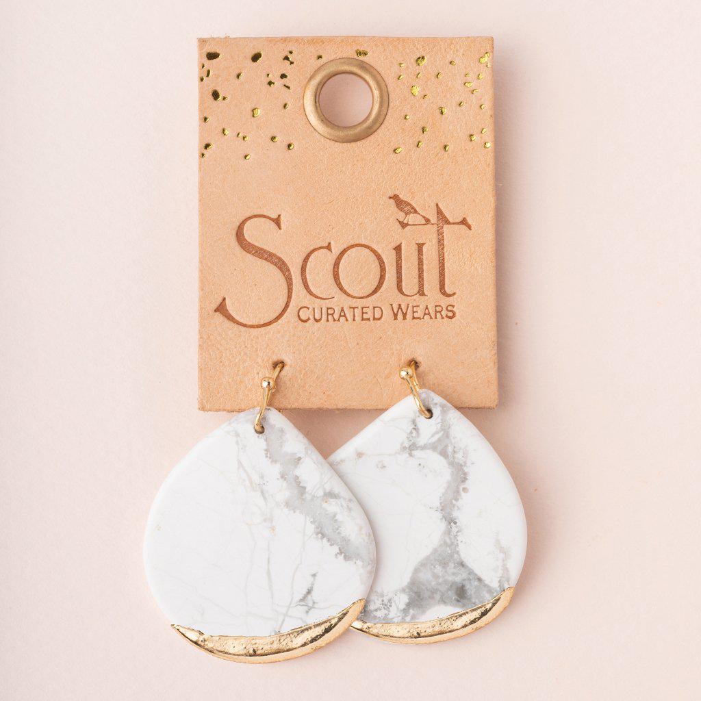 Scout Curated Wears Stone Dipped Teardrop Earring - Petrified Wood - BeautyOfASite - Central Illinois Gifts, Fashion & Beauty Boutique