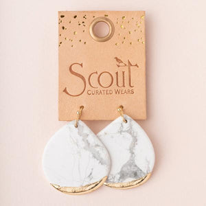 Scout Curated Wears Stone Dipped Teardrop Earring - Rose Quartz - BeautyOfASite - Central Illinois Gifts, Fashion & Beauty Boutique