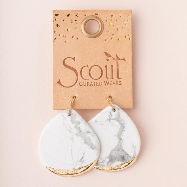 Scout Curated Wears Stone Dipped Teardrop Earring - Howlite - BeautyOfASite - Central Illinois Gifts, Fashion & Beauty Boutique