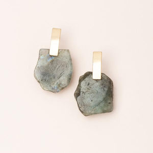 Scout Curated Wears Stone Slice Earring - Labradorite - BeautyOfASite - Central Illinois Gifts, Fashion & Beauty Boutique