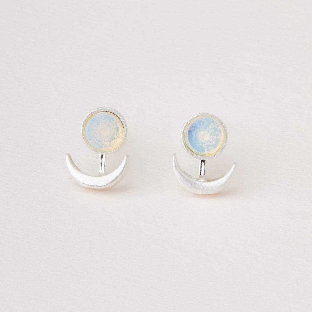 Scout Curated Wears Stone Moon Phase Ear Jacket - Opalite - BeautyOfASite - Central Illinois Gifts, Fashion & Beauty Boutique