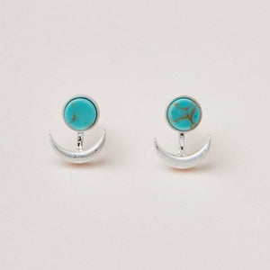 Scout Curated Wears Stone Moon Phase Ear Jacket - Turquoise - BeautyOfASite - Central Illinois Gifts, Fashion & Beauty Boutique