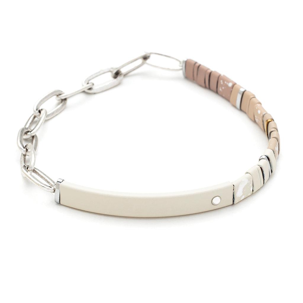 Scout Curated Wears Good Karma Ombre Chain Bracelet - Joy & Kindness Ivory/Silver
