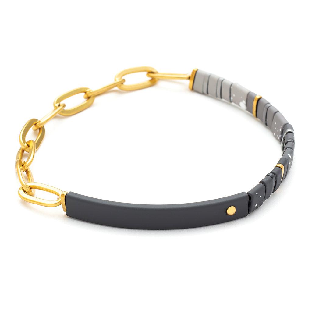 Scout Curated Wears Good Karma Ombre Chain Bracelet - Strength & Grace Charcoal/Gold