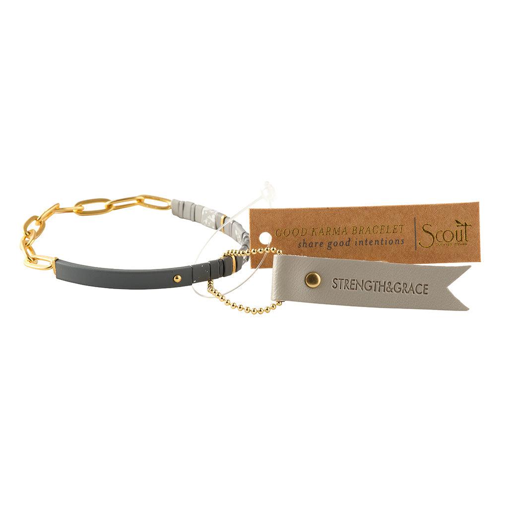Scout Curated Wears Good Karma Ombre Chain Bracelet - Strength & Grace Charcoal/Gold