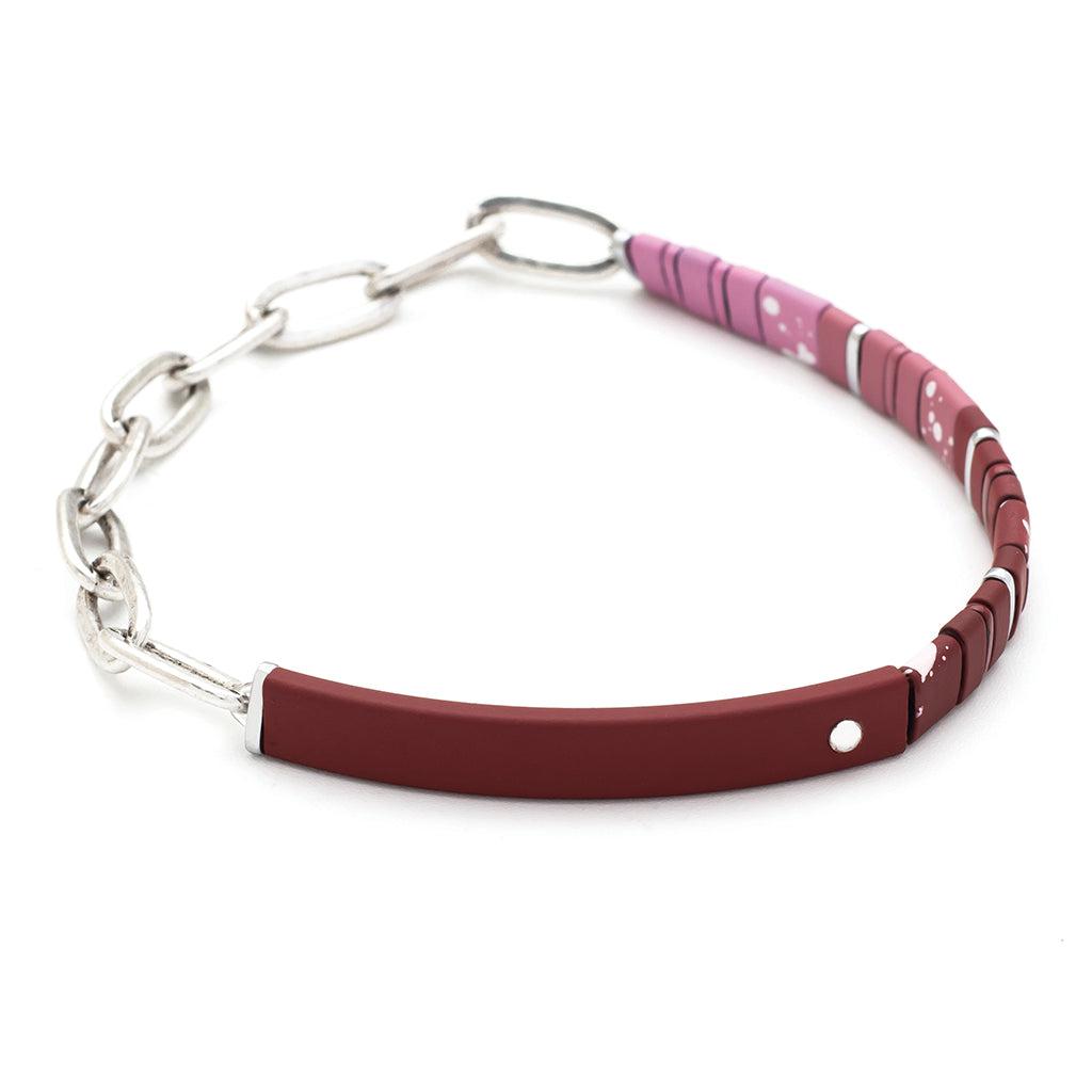 Scout Curated Wears Good Karma Ombre Chain Bracelet - Gratitude Mulberry/Silver