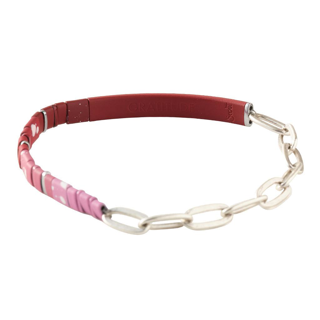 Scout Curated Wears Good Karma Ombre Chain Bracelet - Gratitude Mulberry/Silver