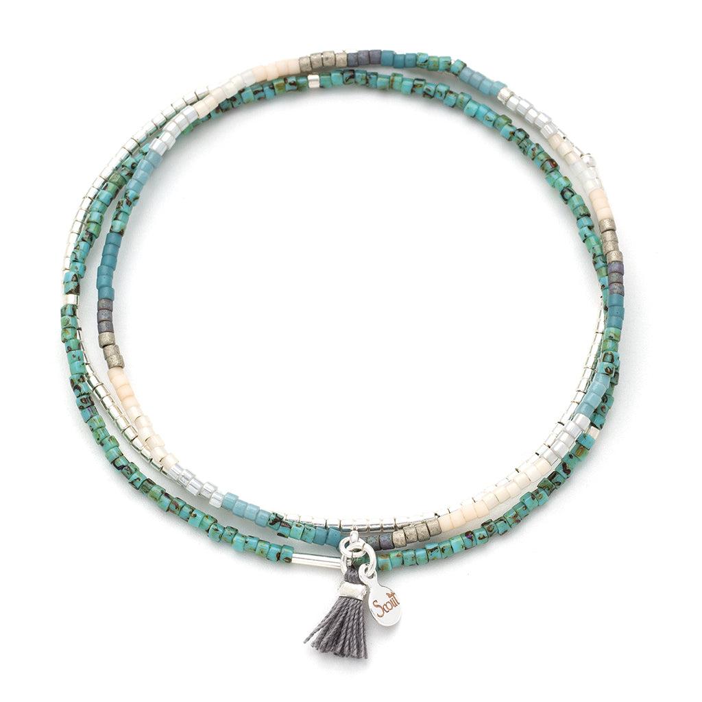Scout Curated Wears Chromacolor Miyuki Bracelet Trio Turquoise Multi