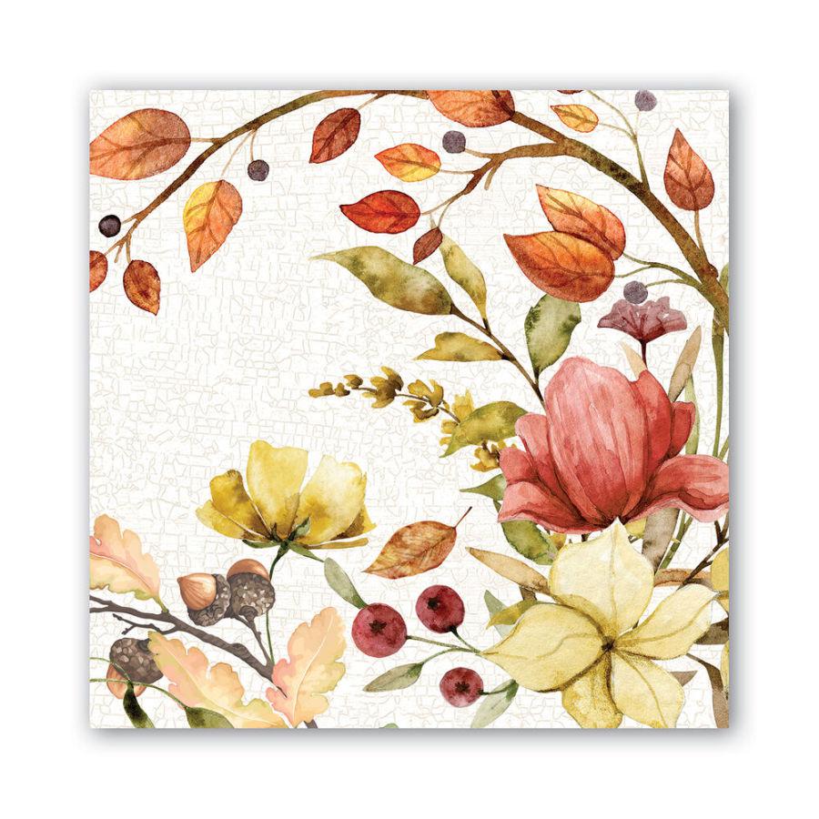 Michel Design Works Cocktail Napkin - Fall Leaves & Flowers - BeautyOfASite - Central Illinois Gifts, Fashion & Beauty Boutique