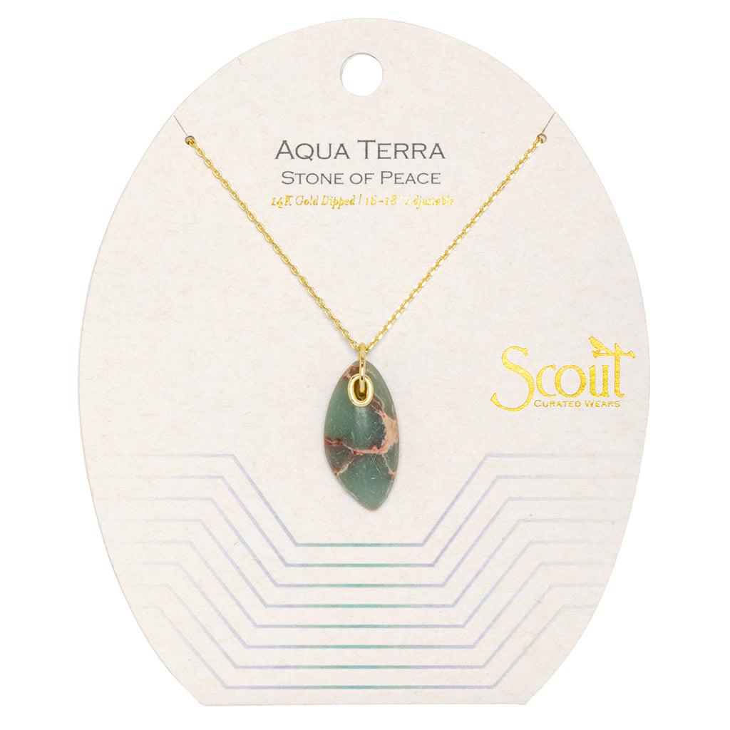 Scout Curated Wears Organic Stone Necklace - Aqua Terra
