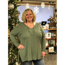 Plush Seamed V-Neck Sweater - Curvy - BeautyOfASite - Central Illinois Gifts, Fashion & Beauty Boutique