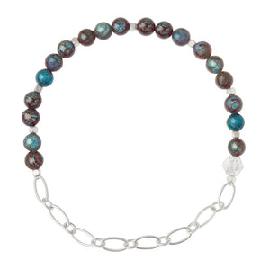 Scout Curated Wears Mini Stone with Chain Stacking Bracelet - Blue Sky Jasper - BeautyOfASite - Central Illinois Gifts, Fashion & Beauty Boutique