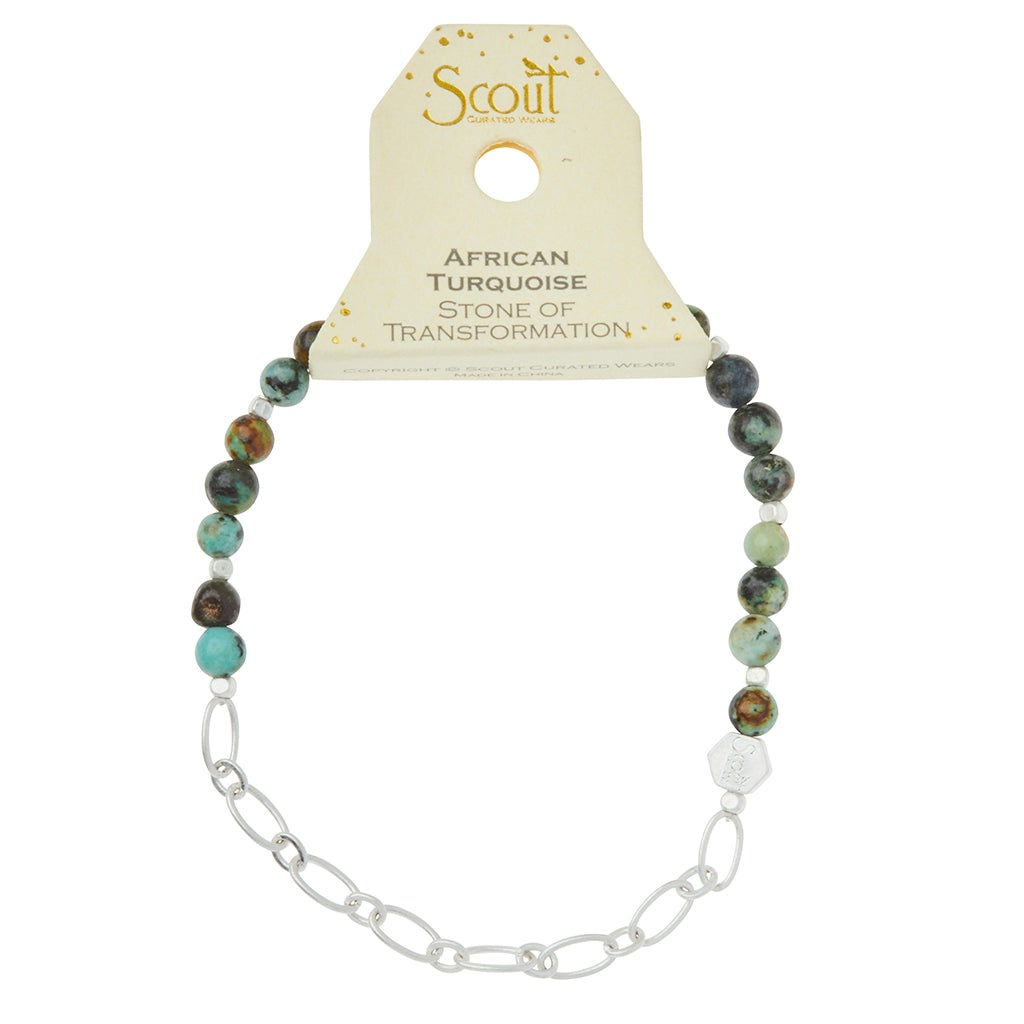 Scout Curated Wears Mini Stone with Chain Stacking Bracelet - African Turquoise - BeautyOfASite - Central Illinois Gifts, Fashion & Beauty Boutique