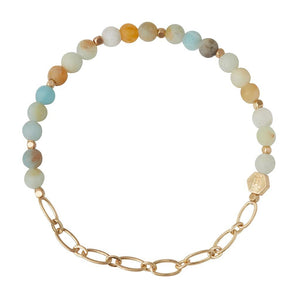 Scout Curated Wears Mini Stone with Chain Stacking Bracelet - Amazonite - BeautyOfASite - Central Illinois Gifts, Fashion & Beauty Boutique