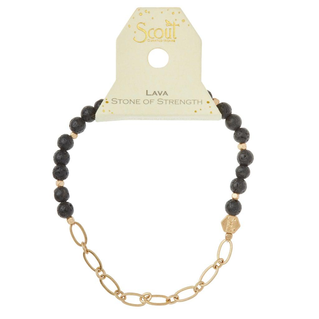 Scout Curated Wears Mini Stone with Chain Stacking Bracelet - Lava - BeautyOfASite - Central Illinois Gifts, Fashion & Beauty Boutique