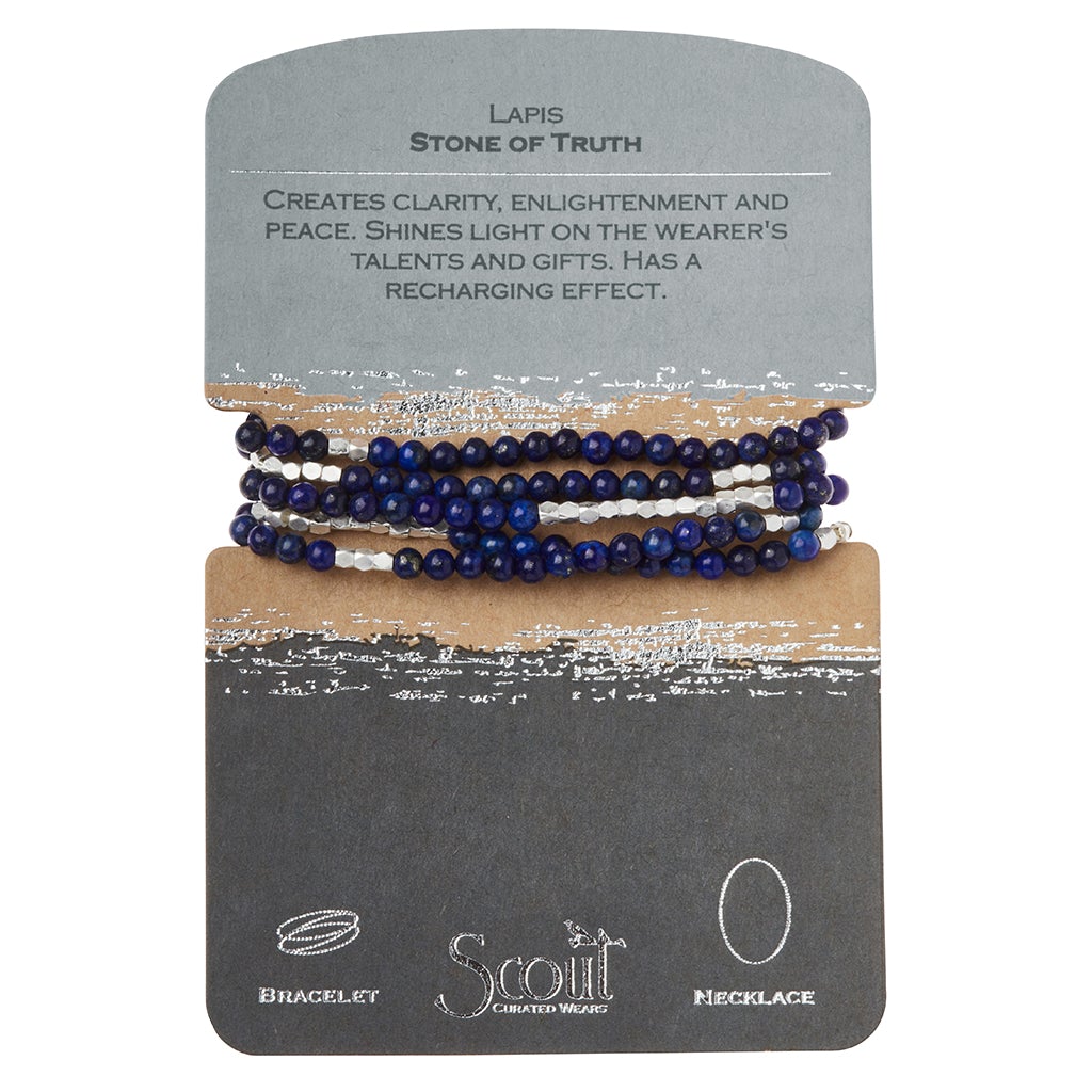 Scout Curated Wears Stone Wrap Bracelet/Necklace - Lapis - BeautyOfASite - Central Illinois Gifts, Fashion & Beauty Boutique