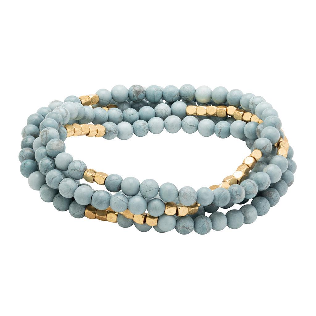 Scout Curated Wears Stone Wrap Bracelet/Necklace - Blue Howlite