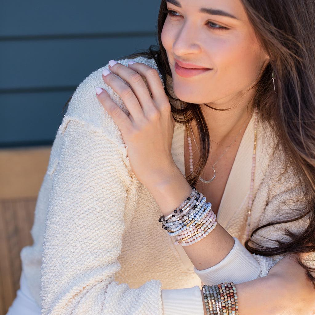 Scout Curated Wears Stone Wrap Bracelet/Necklace - Pink Opal