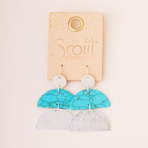 Scout Curated Wears Stone Half Moon Earring - Turquoise - BeautyOfASite - Central Illinois Gifts, Fashion & Beauty Boutique