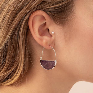 Scout Curated Wears Stone Prism Hoop Earring - Rose Quartz - BeautyOfASite - Central Illinois Gifts, Fashion & Beauty Boutique