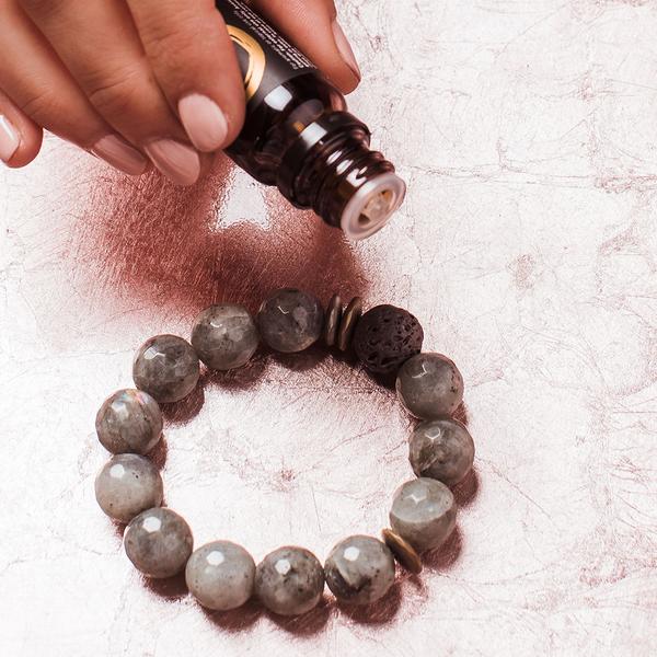 Scout Curated Wears Lava & Gemstone Diffuser Bracelet - Champagne - BeautyOfASite - Central Illinois Gifts, Fashion & Beauty Boutique