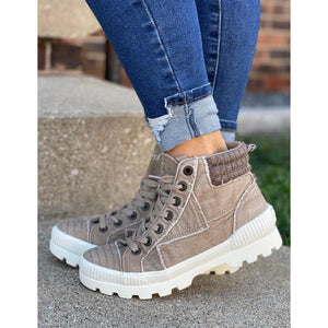 Blowfish Hickory High Top Sneaker - Cream & Coffee - BeautyOfASite - Central Illinois Gifts, Fashion & Beauty Boutique